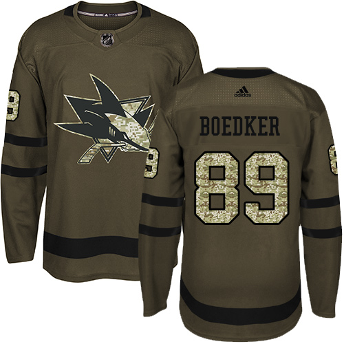 Adidas Sharks #89 Mikkel Boedker Green Salute to Service Stitched NHL Jersey
